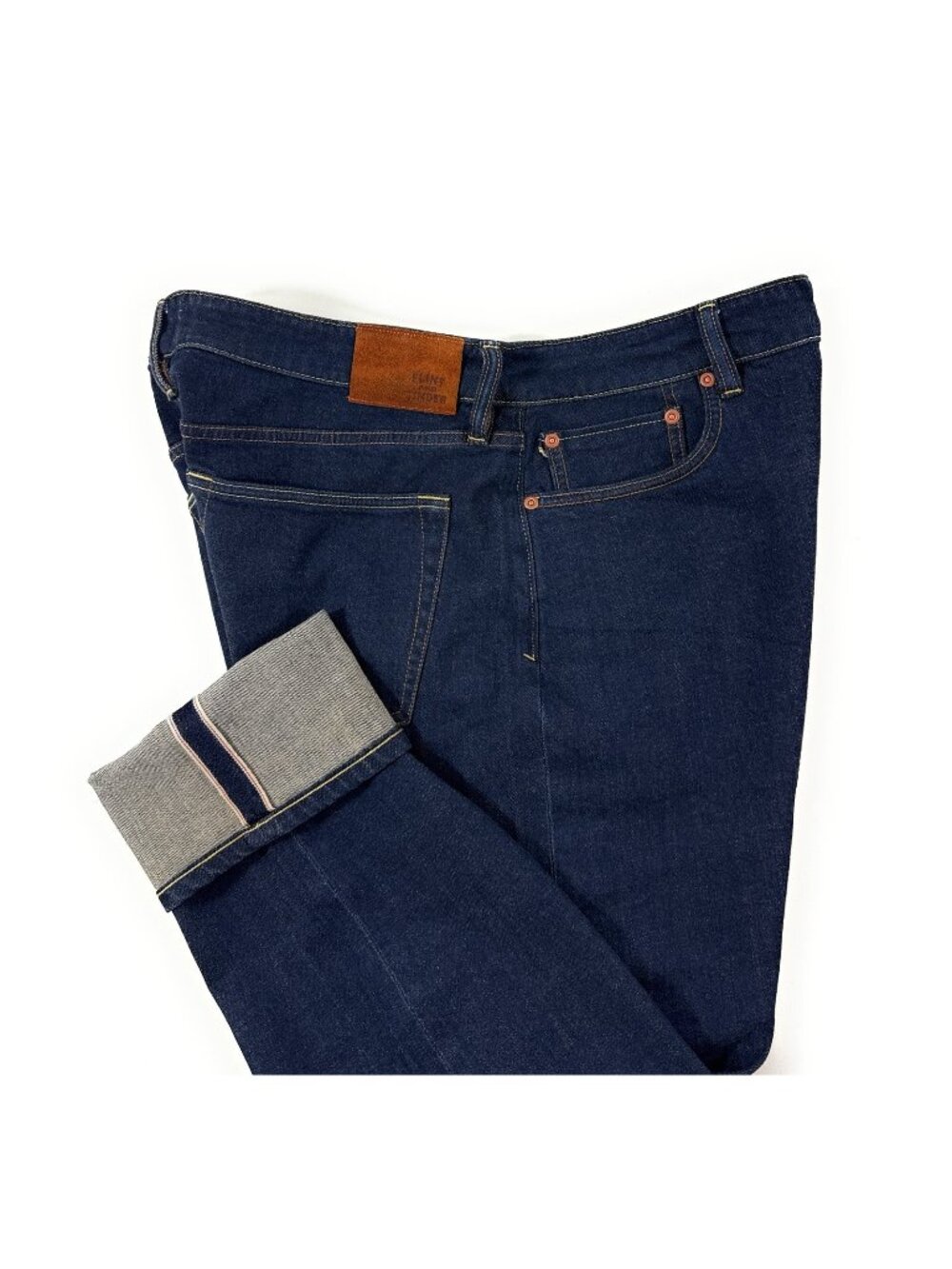 Flint and Tinder Mens Selvedge Jeans Size 34x32 Athletic Tapered Fit Dark Wash